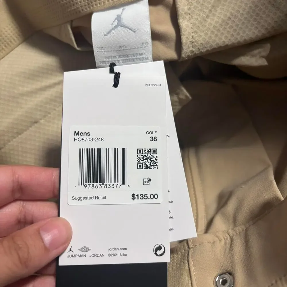 Jordan tan khaki golf shorts size 38 mens
